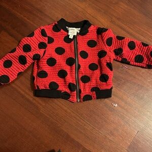 Pippa & Julie Red and Black Polka Dot Jacket